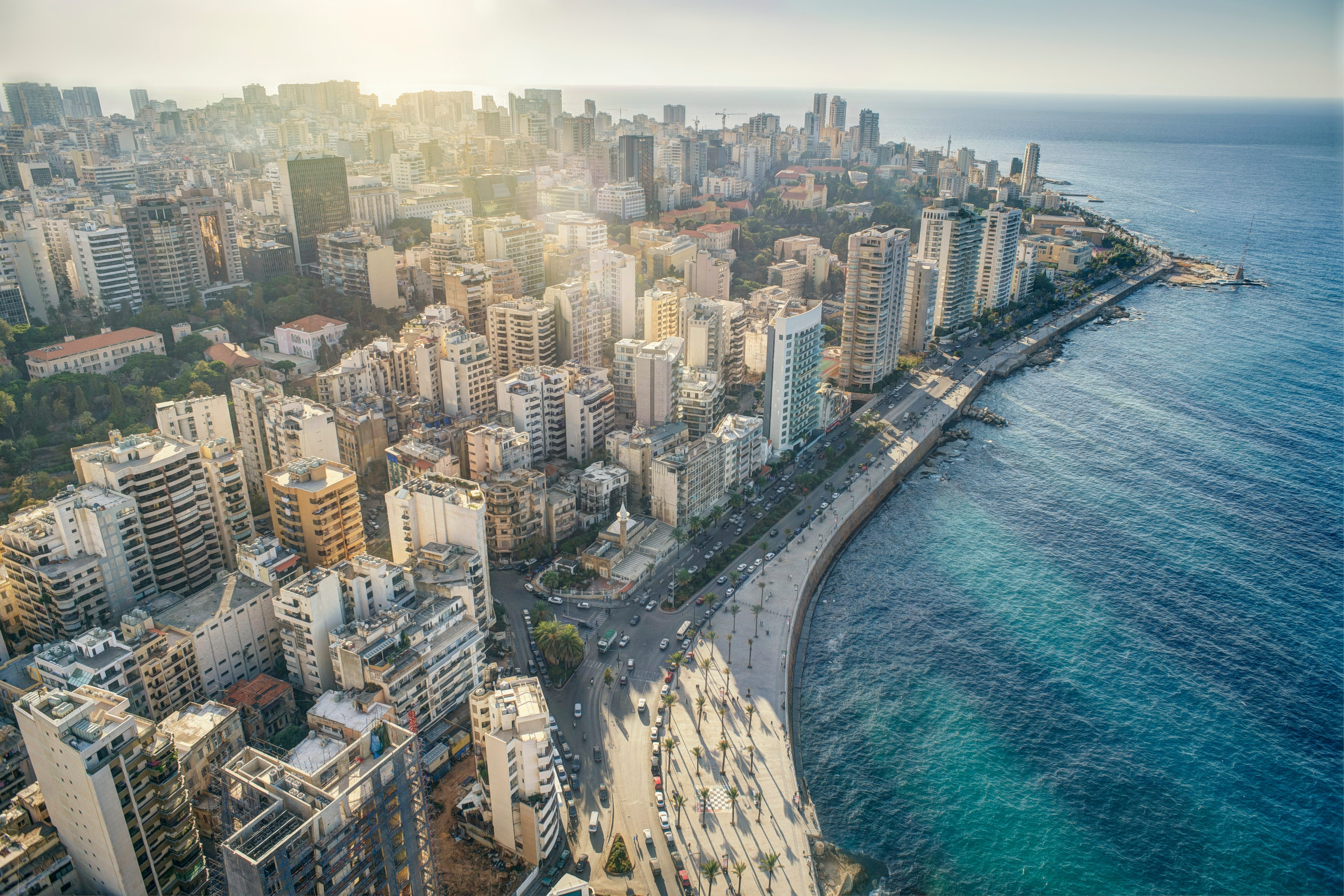 Aerial View of Beirut Lebanon, City of Beirut, Beirut city scape